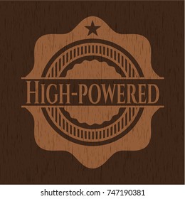 High-powered retro wood emblem