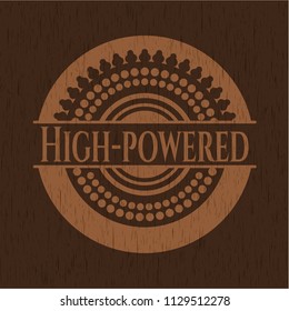 High-powered retro wooden emblem