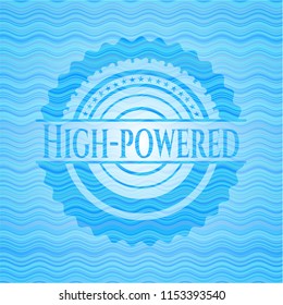 High-powered water wave representation badge background.
