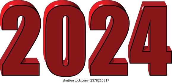 High-quality '2024 New Year design set' expertly crafted from original illustrations, available for download to enhance your editing projects. Highly recommended for bringing a touch of celebration to