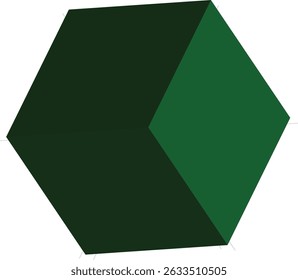 High-quality 3D isometric illustration of a green cube abstract geometric shape on a clean white background. Perfect for use in modern graphic designs, web banners, posters, logos, and digital project