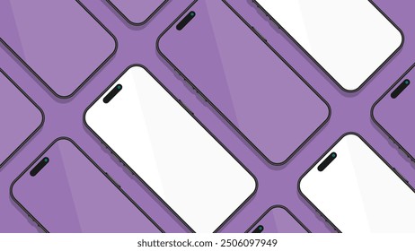 Hochwertiges realistisches 3D-Smartphone-Präsentationsbanner - Vorderansicht-Mockup mit isoliertem Hintergrund. Vektor.