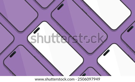 High-Quality 3D Realistic Smartphone Presentation Banner - Front View Mockup with Isolated Background. Vector.