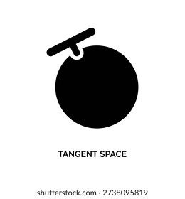 High-quality 3D render of a black sphere with a tangent arrow in neutral space, ideal for math, physics, geometry, and tech design projects.