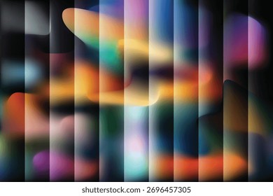 A high-quality abstract background featuring a smooth dark gradient blur with vibrant hues of orange, purple, teal, and gold. Ideal for modern branding, luxury product design, creative web UI,