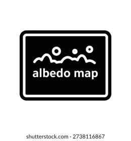 High-quality albedo map icon with clean white texture on black background, ideal for 3D rendering and game development.