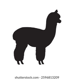 High-Quality Alpaca Silhouette for Digital, Print, and Branding Use - Alpaca Vector - Alpaca Icon
