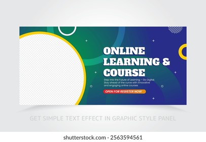 High-quality banner template for e-learning platforms, perfect for marketing online courses.