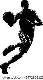 High-Quality Basketball Player Silhouette Vector Illustration for tshirts, Posters, Designers, Marketers