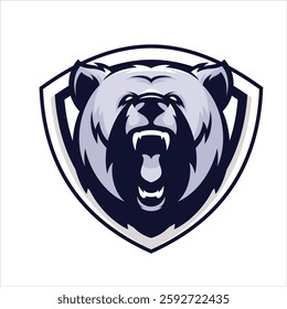 "High-quality bear mascot logo vector illustration design, ideal for gaming logos, esports teams, and branding. Fierce, customizable, and professional design for your next game or team identity."