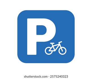 High-Quality Bicycle Parking Sign - Best Vector Art for Urban and Public Spaces, Clear and Effective Design for Cyclist Convenience