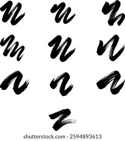 A high-quality black brush stroke with a slight arc.