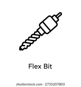 High-quality black flexible drill bit with spiral design, perfect for precision drilling in tight spaces, ideal for DIY, construction, and repair projects.