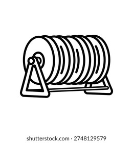 High-quality black and white line drawing of a compressed spring coil, ideal for engineering, physics, and design projects.