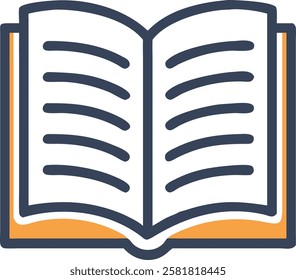 High-Quality Black and White Open Book Icon