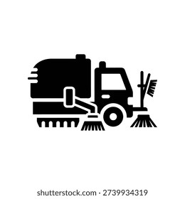 High-quality black and white vector illustration of a modern tractor, isolated on a clean white background, ideal for agriculture, farming, and machinery projects.