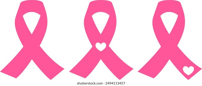 High-Quality Breast Cancer Ribbon Vector EPS for Awareness Campaigns, Perfect for Fundraisers and Events 
#02A