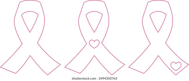 High-Quality Breast Cancer Ribbon Vector EPS for Awareness Campaigns, Perfect for Fundraisers and Events #02B

