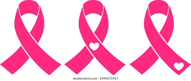 High-Quality Breast Cancer Ribbon Vector EPS for Awareness Campaigns, Perfect for Fundraisers and Events #03A
