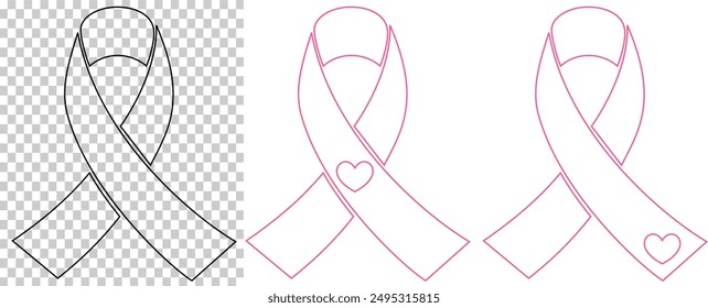 High-Quality Breast Cancer Ribbon Vector EPS for Awareness Campaigns, Perfect for Fundraisers and Events #03B