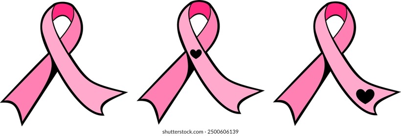 High-Quality Breast Cancer Ribbon Vector EPS for Awareness Campaigns, Perfect for Fundraisers and Events #05C
