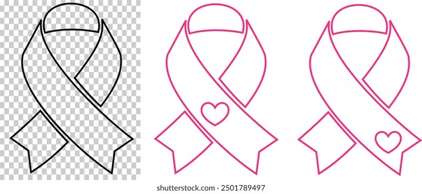 High-Quality Breast Cancer Ribbon Vector EPS for Awareness Campaigns, Perfect for Fundraisers and Events #06B
