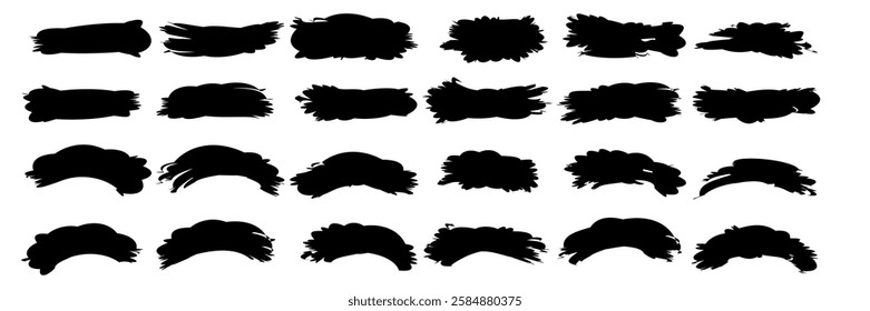 High-Quality Brush Stroke Collection: Paint, Ink, and Grunge Brushes on Transparent Background