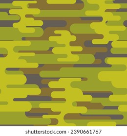 Patrón transparente de camuflaje de alta calidad con formas geométricas redondeadas. Fondo de patrón sin fisuras del vector.