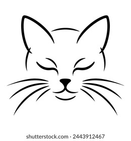 High-quality cat outline Colorful illustration
