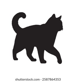 High-Quality Cat Silhouette - Stylish Cat Illustration for Brands
