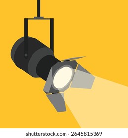 High-Quality Ceiling Stage Spotlight Vector in Flat, Line Art, and 3D Styles – Editable, Layered, and Scalable Design for Commercial Use in Presentations and Posters
