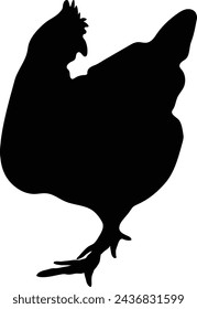 High-Quality Chicken Vector Graphics silhouette