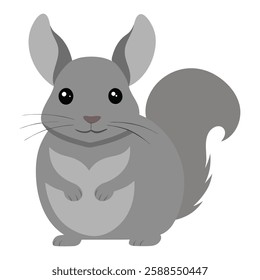 A high-quality **Chinchilla vector illustration**, perfect for micro-stock sites. This cute and detailed design features a fluffy chinchilla in a clean, modern style, ideal for pet-related projects  