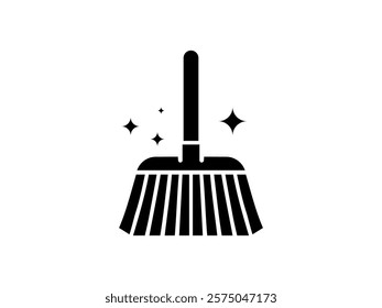 High-Quality Cleaning Broom Icon, Ideal for Housekeeping and Sanitation, vector broom icon