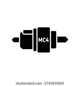 High-quality close-up of a black MC4 solar connector plug for renewable energy systems and electrical applications.