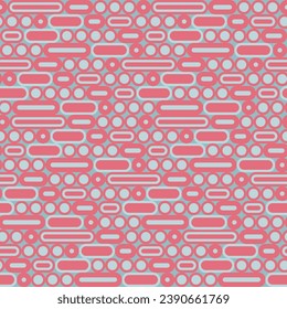 High-quality colorful seamless pattern with rounded geometric shapes. Vector seamless pattern background.
