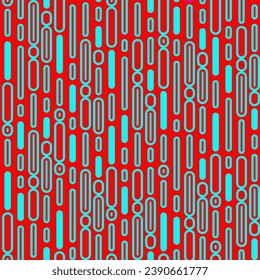High-quality colorful seamless pattern with rounded geometric shapes. Vector seamless pattern background.