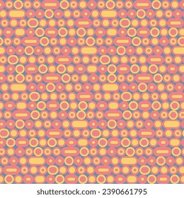 High-quality colorful seamless pattern with rounded geometric shapes. Vector seamless pattern background.