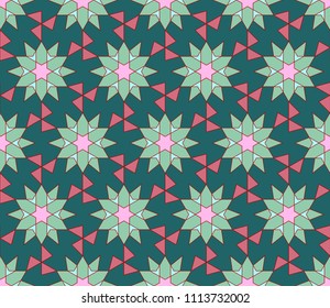 High-quality colorful wallpaper in Islamic or Arabic style. Seamless asian patterns for backgrounds and invitations. Girih arabic ornaments