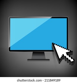 High-quality computer display, monitor screen. 