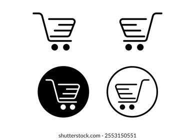 High-Quality Creative Shopping Cart Flat Icons Designs for Professional Web Design, Minimalist Creative Shopping Cart Flat Icons Designs for Clean User Experiences