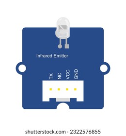 A high-quality and detailed depiction of an infrared emitter, ideal for graphic designers seeking to showcase infrared communication, remote control, or proximity sensing