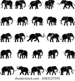 High-Quality Detailed Elephant Silhouettes Collection