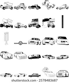 High-quality, detailed race car vector images