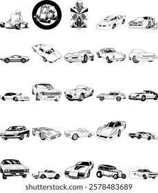High-quality, detailed race car vector images