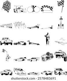 High-quality, detailed race car vector images