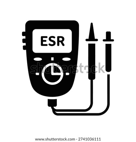 High-quality digital ESR meter with probes measuring electrical resistance, clear display, and professional design for technical and educational use.