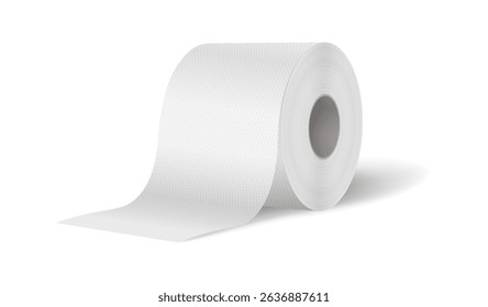 Highquality digital rendering of a white toilet paper roll on a simple background. Clean and minimalist design. Perfect for advertising hygiene and household products.