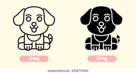 High-quality Dog Icon perfect for logos, websites, apps, and branding materials. Simple, clean design featuring a cute and friendly dog silhouette.