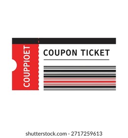 Una Plantilla de boletos de Cupón editable de alta calidad con colores rojo y negro, adecuada para marketing, marca y Materiales promocionales.